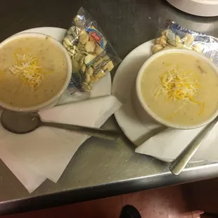 All of our soups and chili are made from scratch. Pictured: loaded baked potato soup