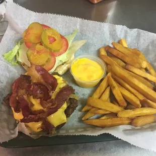 1/2 lb. hand pressed burgers!