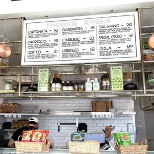 the menu of the restaurant