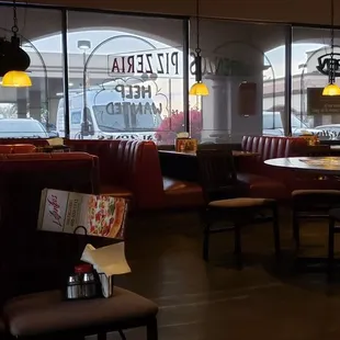 a view of the dining area