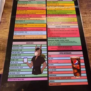 Menu and hapoy hour menu