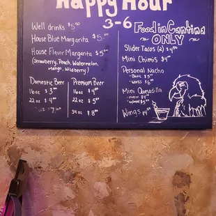Hapoy hour menu