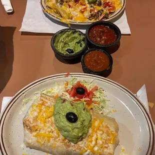 Burrito Grande and the Nachos.