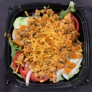 Buffalo grilled Chicken Salad with all fresh greens &amp; veggies served with our homemade ranch.