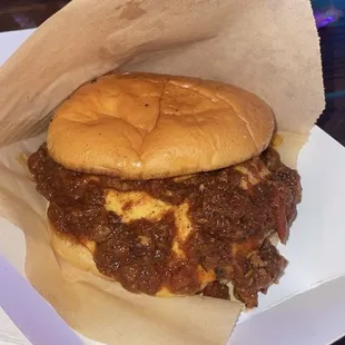 Chilli cheese burger