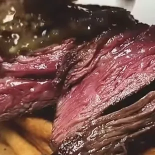 Steak Frites has a gorgeous look and unique peppercorn sauce