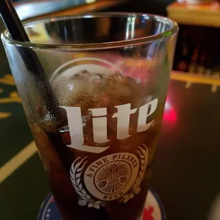 a cold beverage in a glass