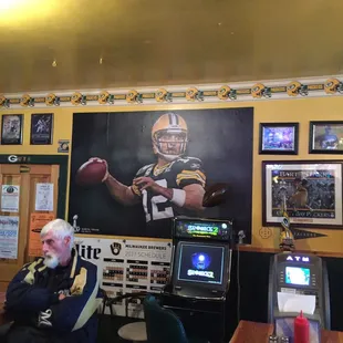 This is a Packer bar with a Harley following!