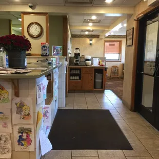 the entrance to the restaurant
