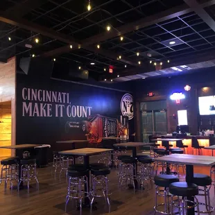 Bar and seating area