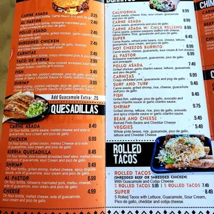 Tacos, quesadillas, burritos, and taquitos