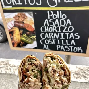 Chile Relleno Burrito stuffed with carnitas