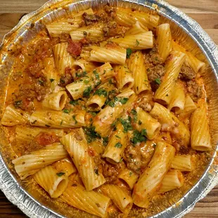 Tagliatelle Bolognese (Tag Bol) w/ Rigatoni