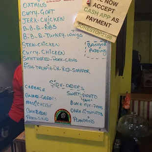 Menu board