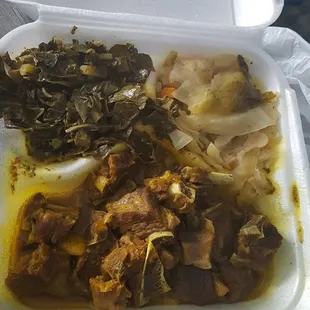 Curry goat with veggies no rice from delivery