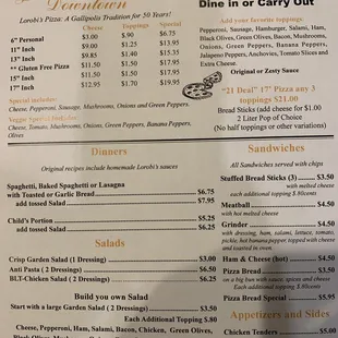 Lorobi's on 2nd Ave Menu