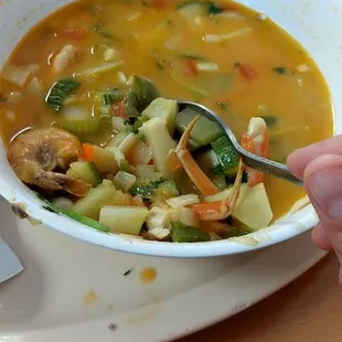 Más verdura con 3 camarones.