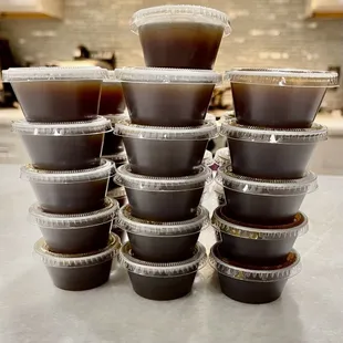 The Homemade Buttermilk Pancakes come with a side of Desi's Homemade Pancake Sauce