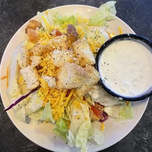Nice side salad with real chunky home made blue cheese dressing.