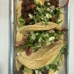 Tripa Taco. Pastor Taco. Langua Taco.