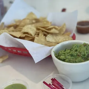 guacamole and chips