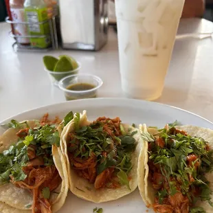 three tacos on a plate