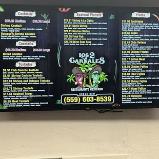 Updated menu/prices