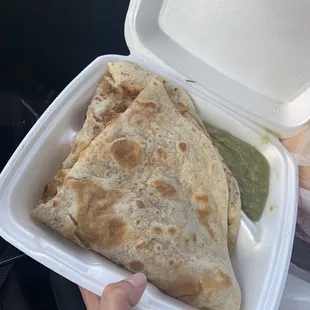 Quesadilla, HUGE and worth the price!