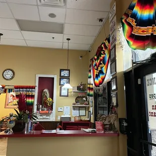 the front desk of a mexican restaurant