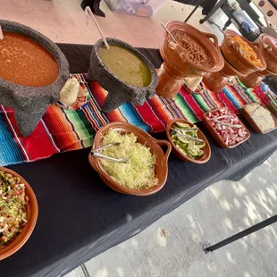 a table of mexican food