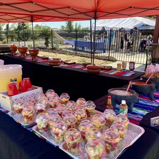 a variety of drinks on a table