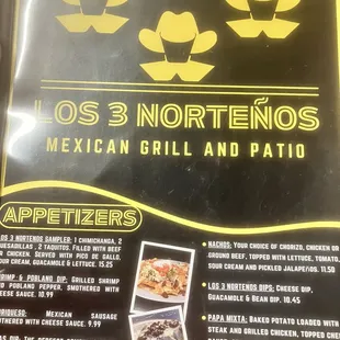 Menu cover