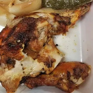 1/2 Grilled Chicken. I ate some pieces before I remembered to snap a pic. Lol