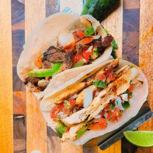 Fajita Steak and Fajita Chicken taco