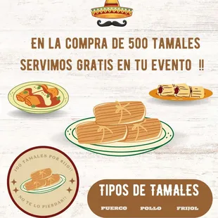 Tamales para tu Evento
llamanos nosotros vamos
Tel. 3463505108