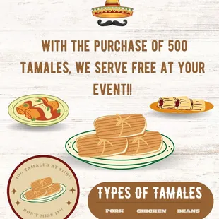 Tamales for your event
call us
3463505108