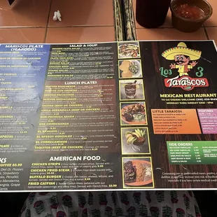 Lunch menu