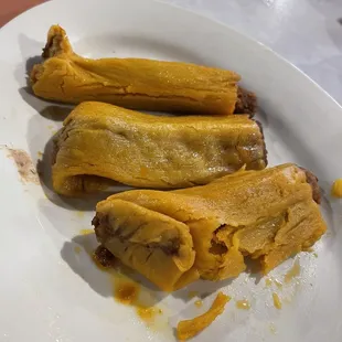 Pork tamales, ordered a la carte with my personal preference of no sauce.