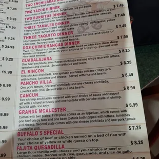 menu