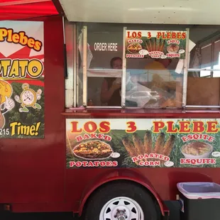 Not just any food truck, it's a baked potato and corn truck