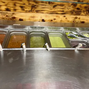 a variety of condiments