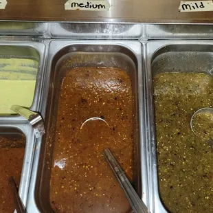 Salsa bar (I love the avacado)