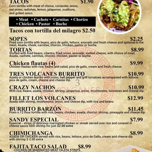 Our menu