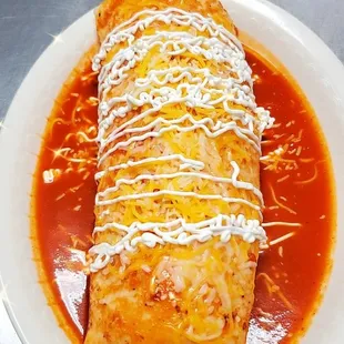 Sanchez wet red burrito