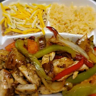 Grilled chicken fajitas