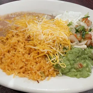 a plate of mexican food