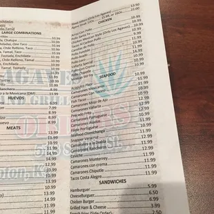 Take our menu