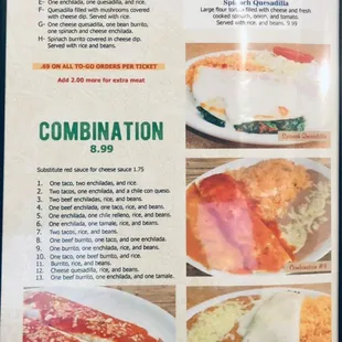 a menu for vegetarian food