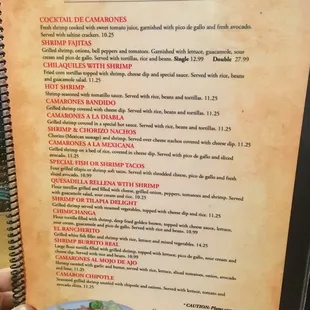 Fish and seafood page