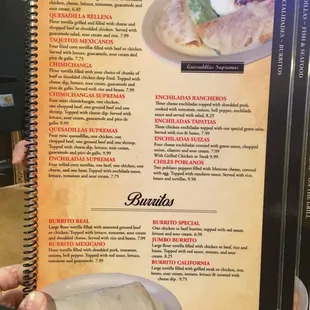 Menu page